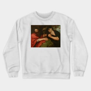 Democritus and Heraclitus by Peter Paul Rubens Crewneck Sweatshirt